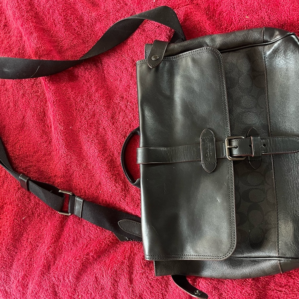 Coach Black Leather Men's Bag